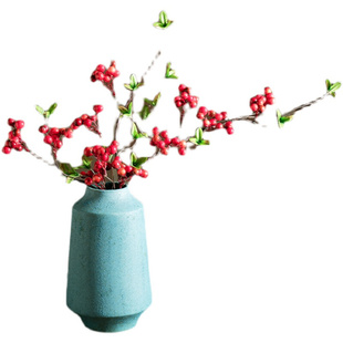 翌贰 复古新中式陶瓷装饰品民宿电视柜插花禅意餐桌干花瓶摆件