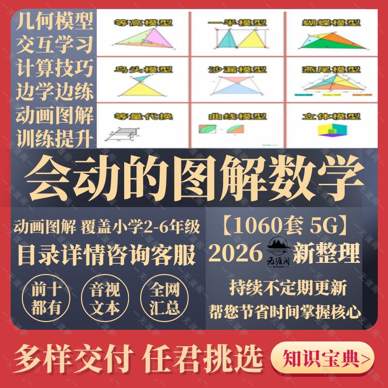 会动的图解数学视频电子版小学思维技巧几何模型会交互式学习资料