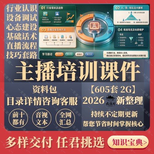 主播培训PPT课件娱乐新人直播干货情商套路话术聊天技巧教程资料