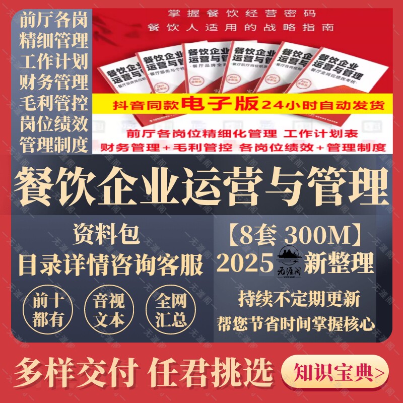 抖音餐饮企业运营与管理教程全套通用版课程模板电子版文件表格
