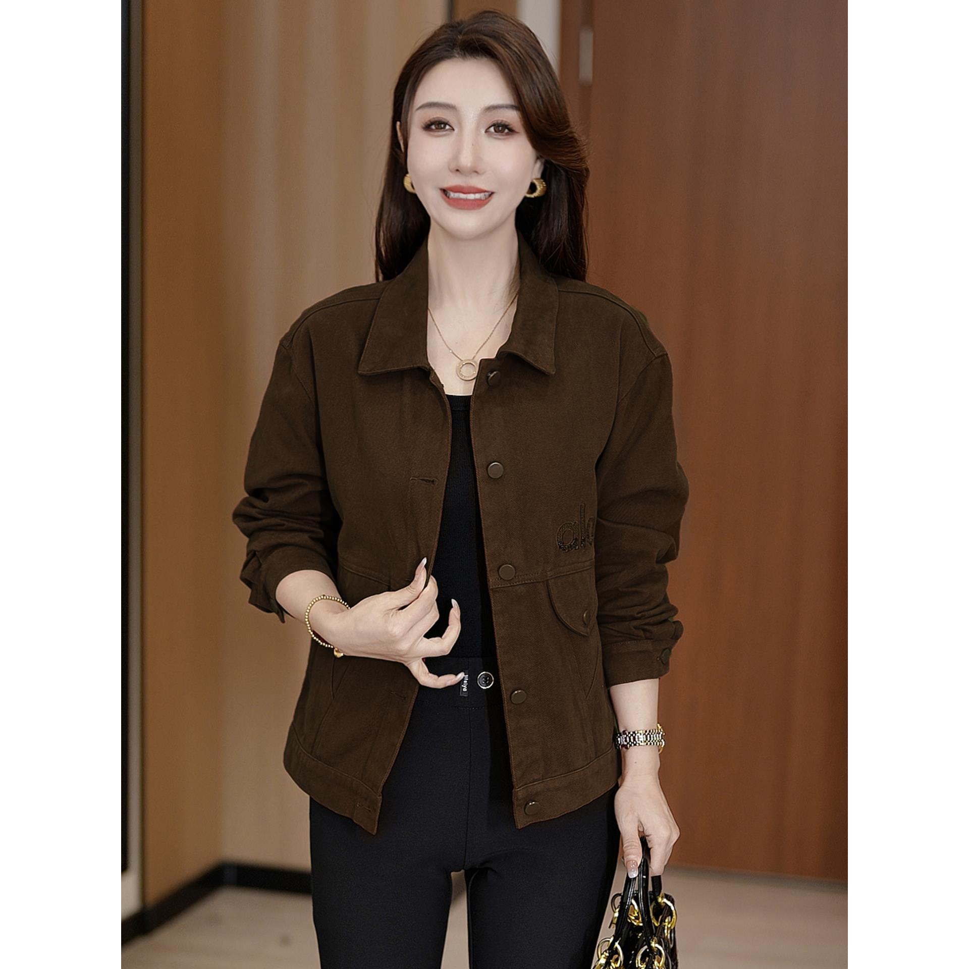 MONLOUVE牛仔短外套女2025秋季新款时髦洋气显瘦小个子短款气质百