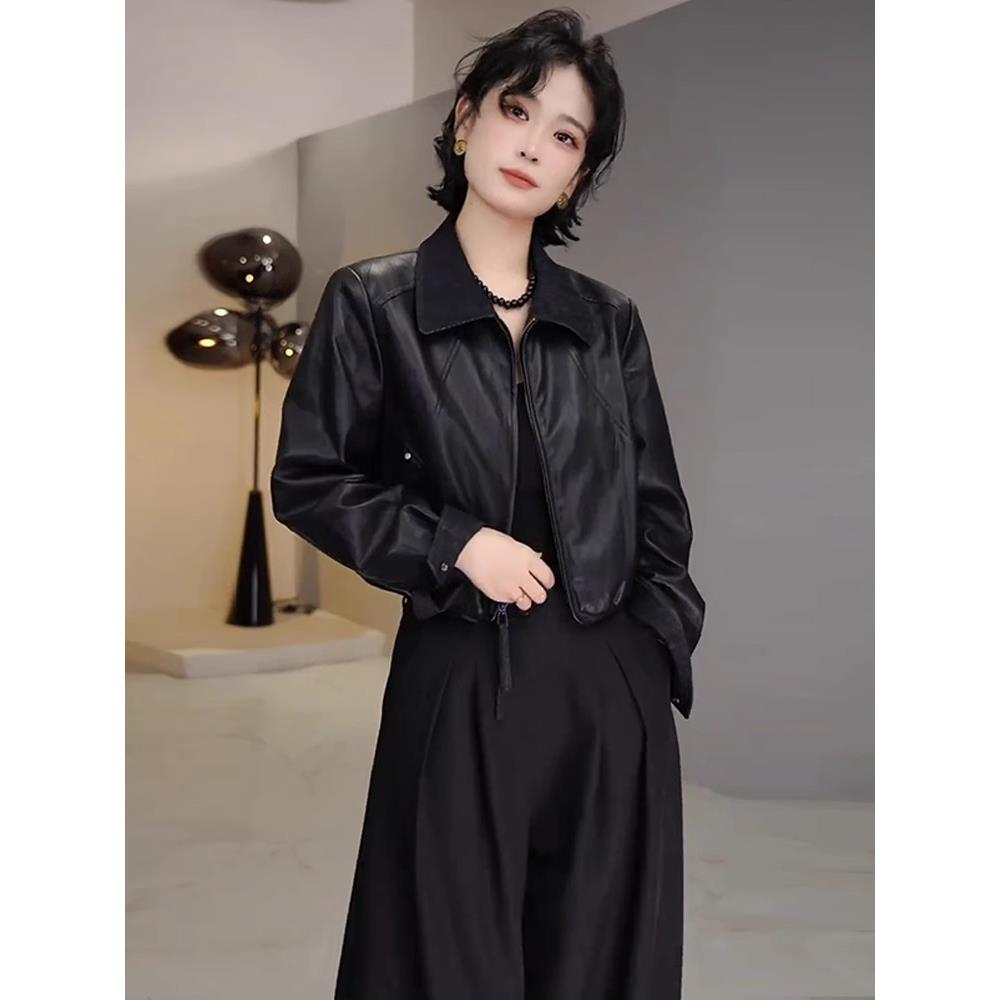 MONLOUVE巨好看的早秋外套女2025新款秋季皮衣今年流行爆款小个子