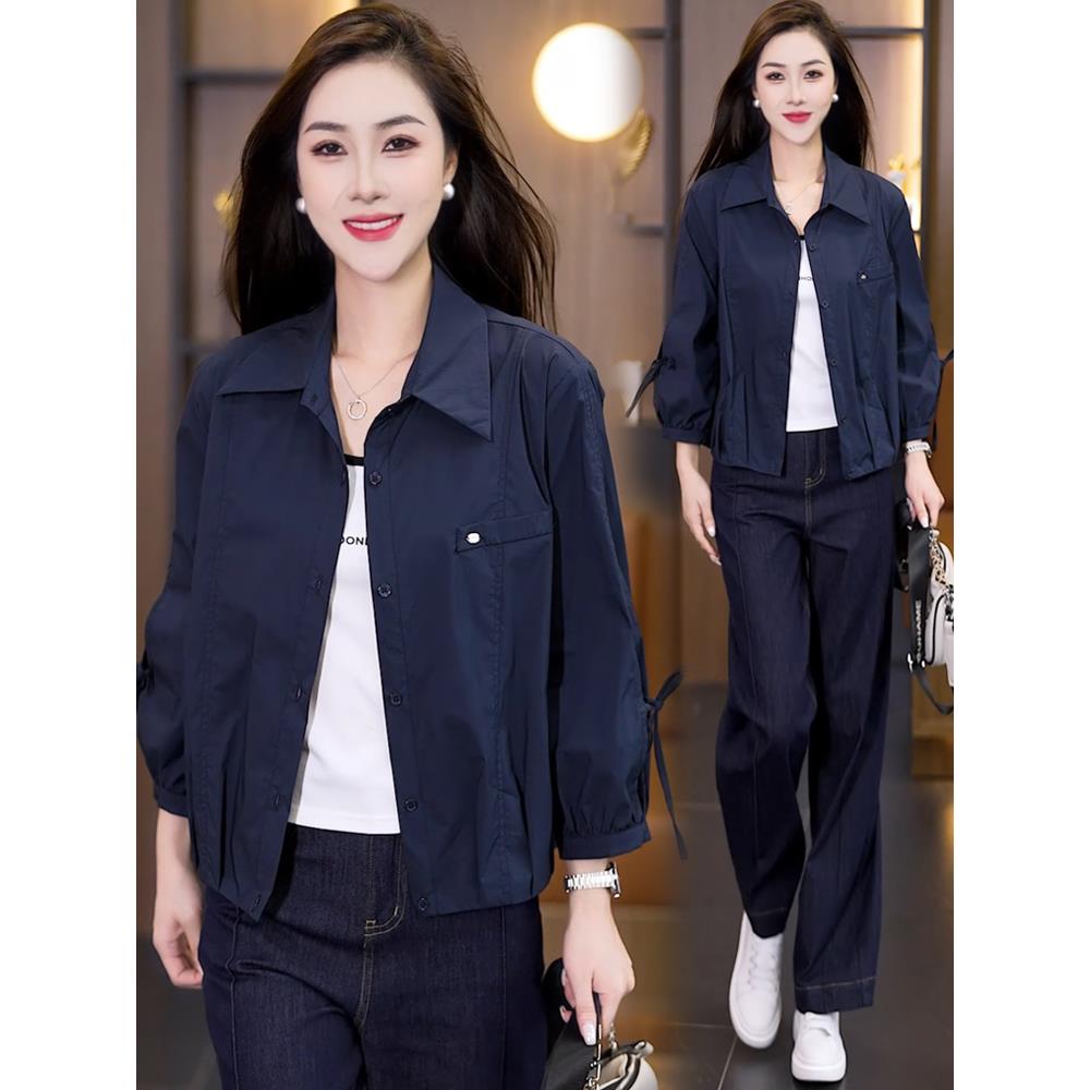 MONLOUVE时尚衬衫短外套女士2025秋季新款时髦洋气减龄休闲小个子