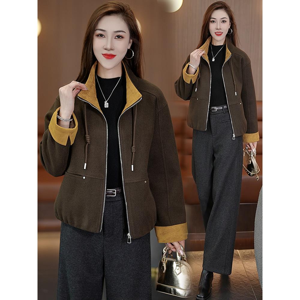 MONLOUVE时尚休闲短款外套女2025秋季新款洋气韩版显瘦百搭拉炼夹