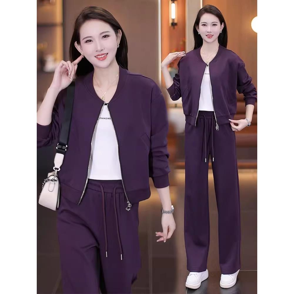 MONLOUVE时尚休闲套装女2025秋季新款时髦洋气夹克短外套阔腿裤运