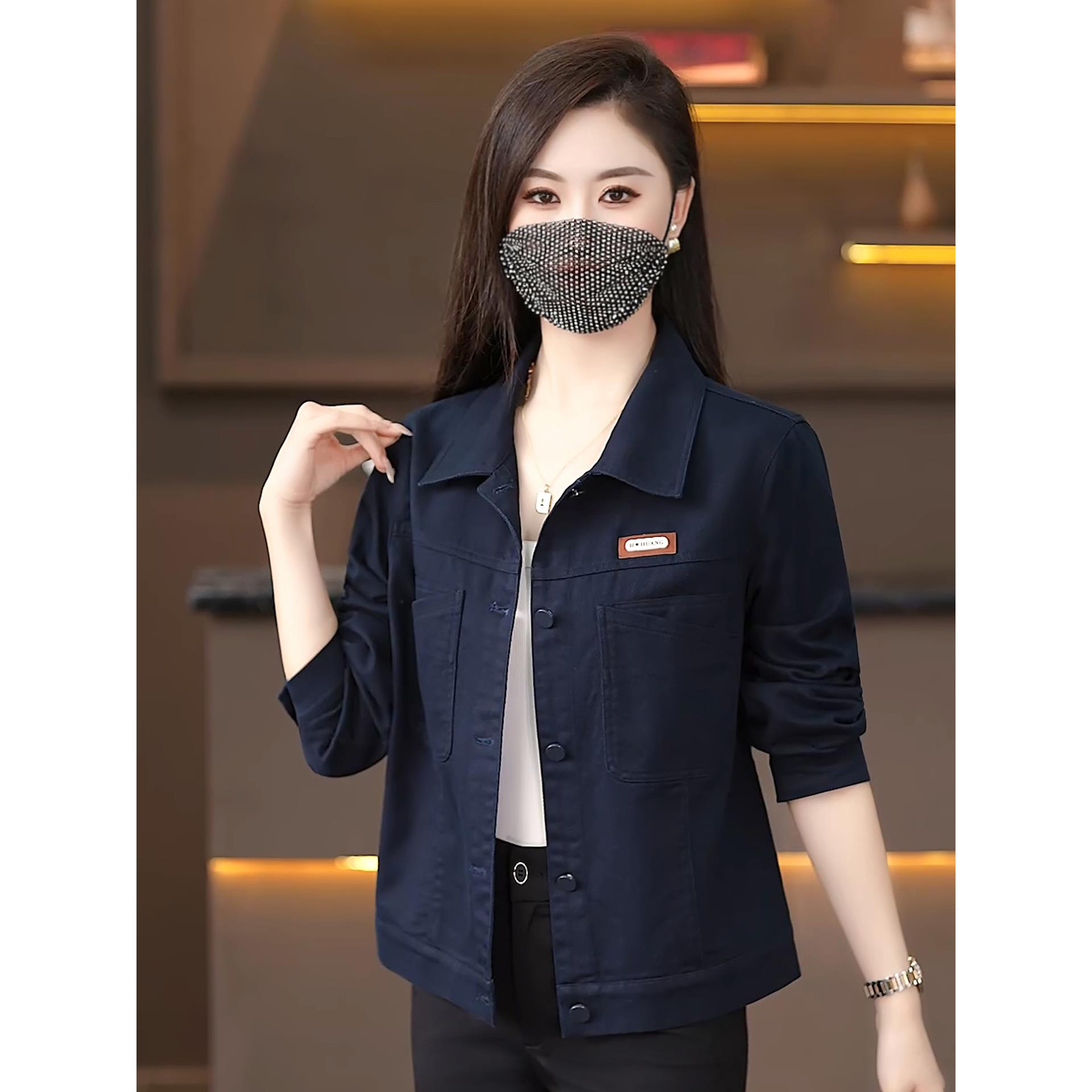 MONLOUVE时尚短外套女士2025新款秋季新款气质韩版百搭休闲宽松夹