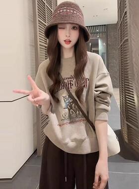 MONLOUVE时尚休闲套装女2025秋季新款时髦洋气显瘦圆领卫衣阔腿裤