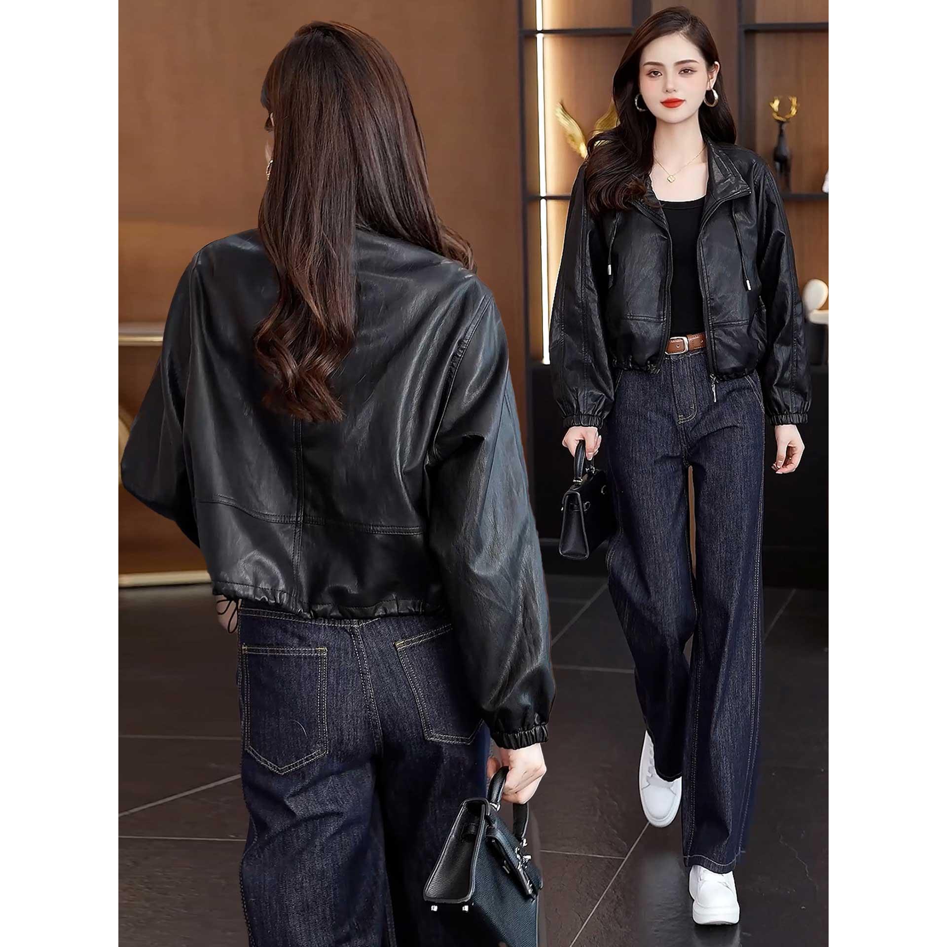 MONLOUVE巨好看的早秋外套2025秋季新款今年流行气质宽松皮衣爆款