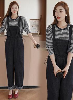 MONLOUVE时尚百搭阔腿裤女2025秋季新款气质高腰显瘦休闲简约牛仔