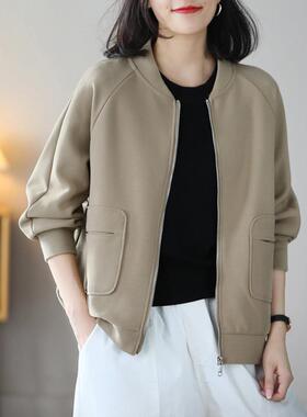 MONLOUVE中年妈妈洋气卫衣短外套女士春秋款2025新款爆款大码遮肉