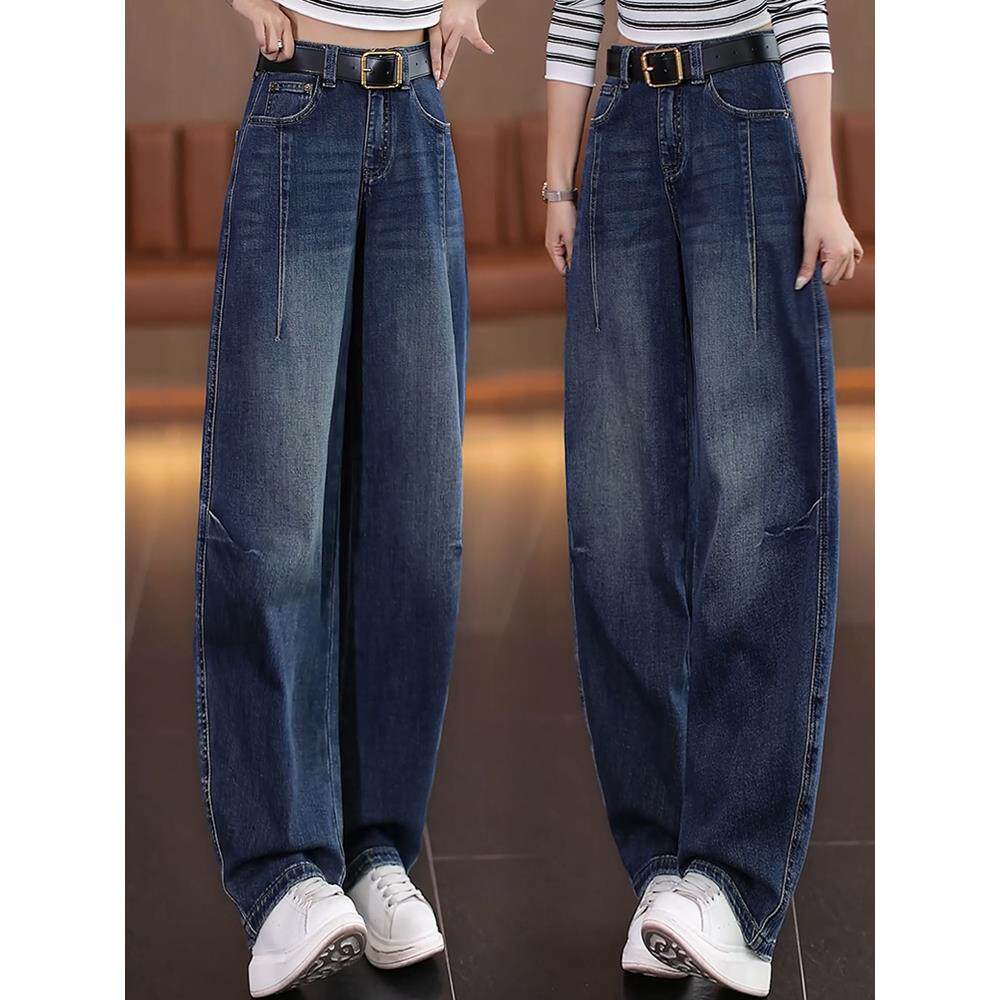 MONLOUVE巨好看的早秋弯刀裤子女2025秋季新款百搭休闲今年流行阔