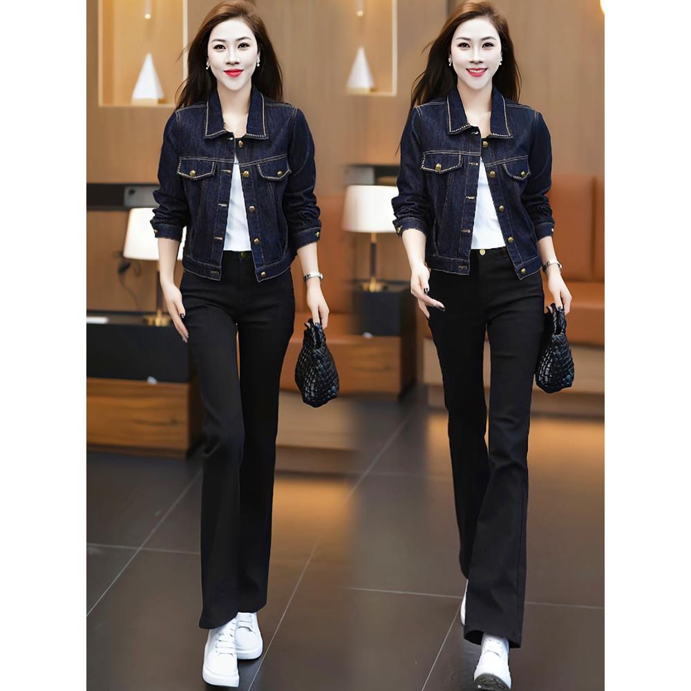 MONLOUVE休闲牛仔外套女士2025秋季新款时尚气质韩版宽松百搭翻领