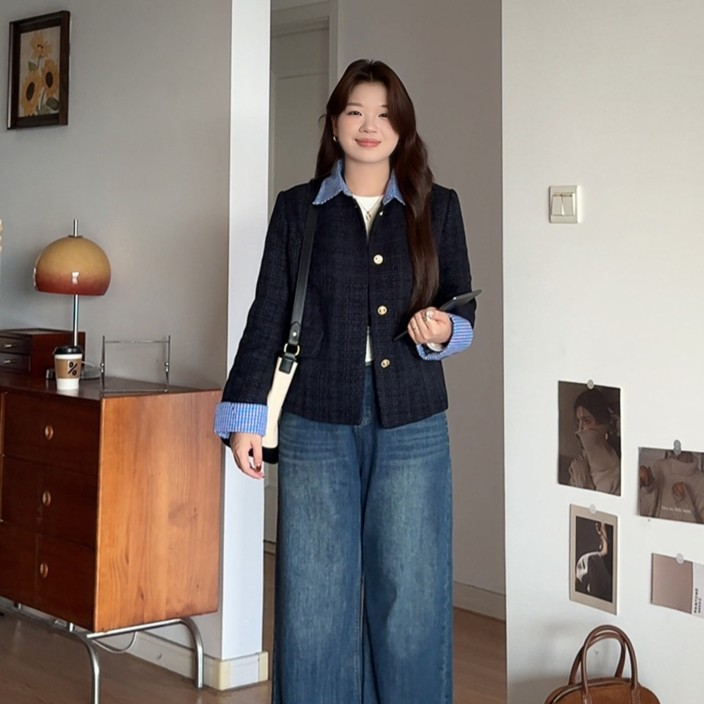 微胖的喵喵适合胖mm的大码女装2025新款秋装单排扣小香风外套0480,女装/女士精品,常规大码外套,淘宝优惠券,粉丝福利购,淘宝优惠卷