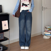 喵喵梨形身材报恩裤 大码 胖mm显瘦高腰巨好看 微胖 牛仔裤 子5393