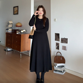 穿搭显瘦内搭A字针织打底连衣裙3471 女装 喵喵大码 胖mm冬季 微胖