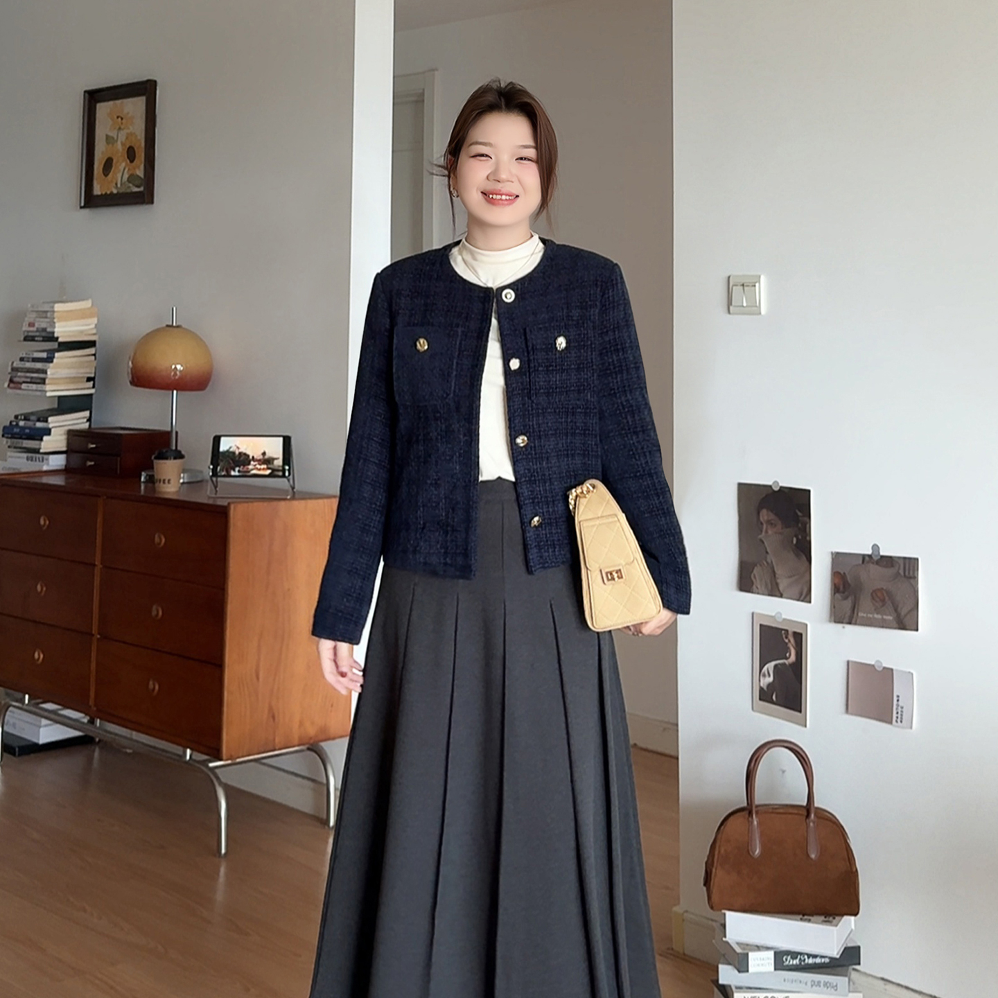 大码洋气高级感加厚小香风外套女