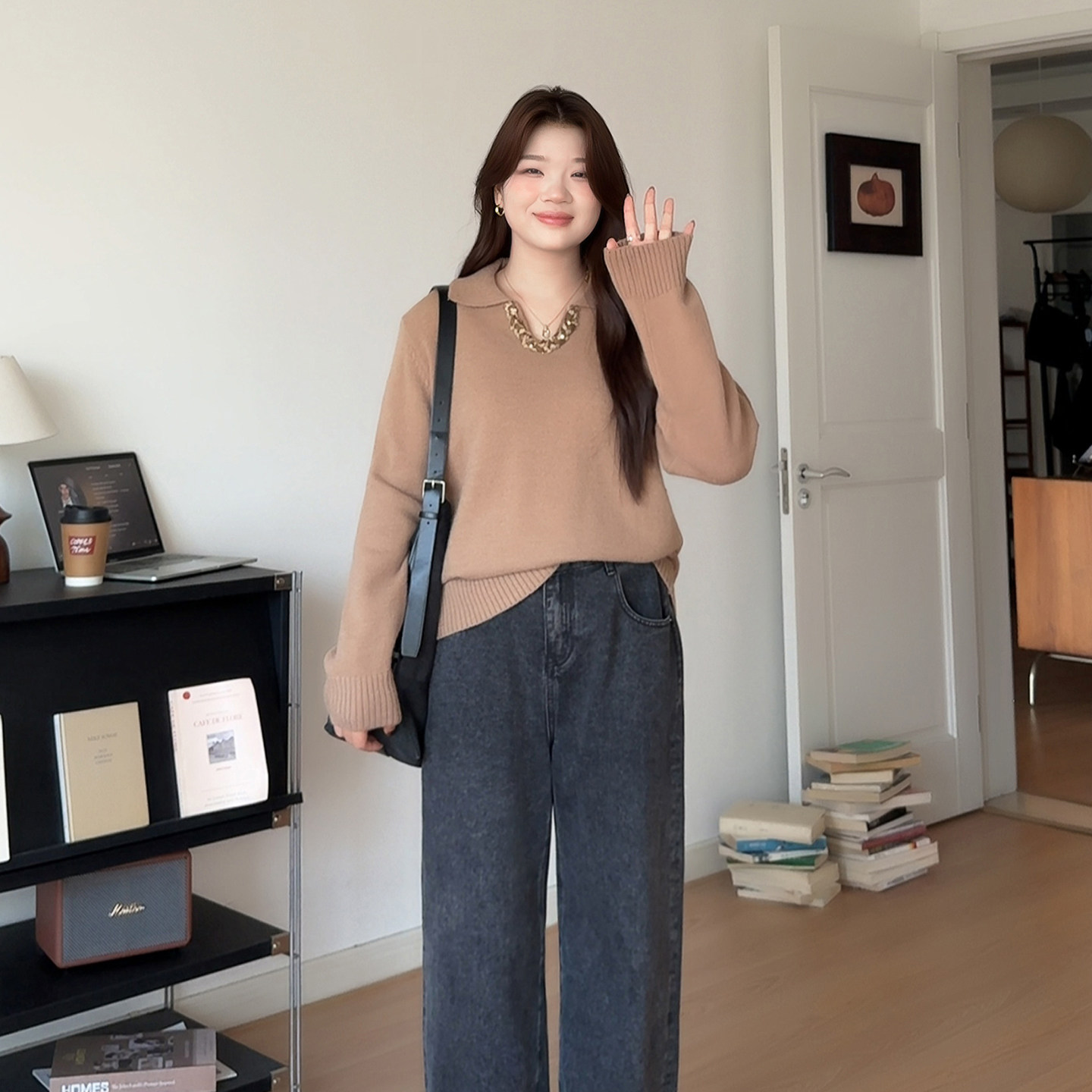 微胖的喵喵大码女装胖mm秋冬季穿搭高级感打底衫上衣显瘦毛衣8720,女装/女士精品,大码内搭,淘宝优惠券,粉丝福利购,淘宝优惠卷