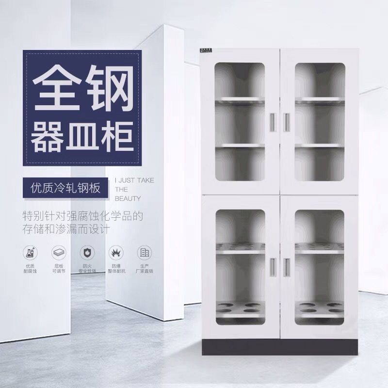 PP药品柜全钢酸碱柜实验室铝木试剂柜器皿柜双人双锁试剂柜化学