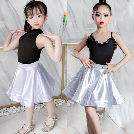拉丁服装儿童女新款夏练功服吊带专业演出表演服女童拉丁舞裙分体