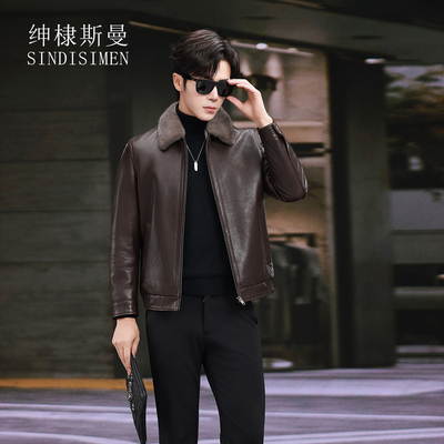 高端十字貂皮草男士貂皮外套