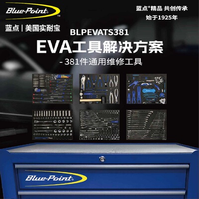 蓝点381件汽修工具托套装工具车