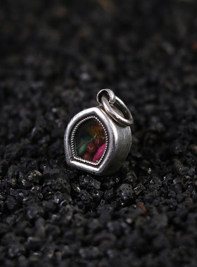 纯铜镀银做旧嘎乌盒系列素面迷你DIY挂件复古小佛龛吊坠配饰项链