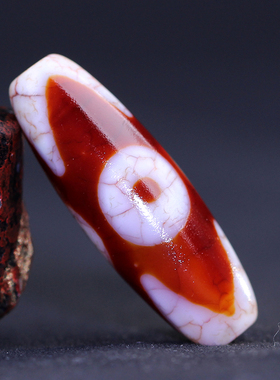 梵间星辰 西藏天然玛瑙 龙鳞凤血虎牙三眼天珠 顶项链吊坠 锁骨链