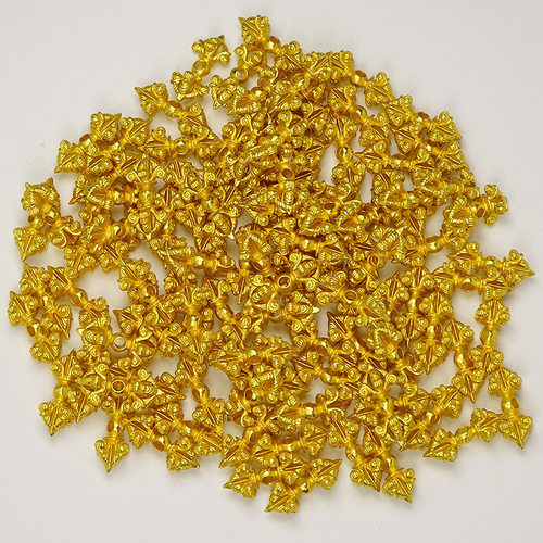 梵间星辰999金色降魔金刚杵法器项链手串隔珠diy配饰10*20mm国风