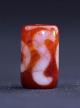 梵间星辰 西藏天然玛瑙 龙鳞凤血如意二眼天珠 超顶吊坠 锁骨链