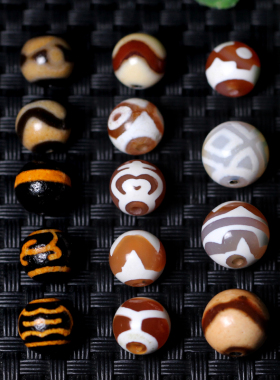 梵间星辰 西藏天然玛瑙 金刚三眼天珠12mm小配饰顶珠手项链隔腰珠