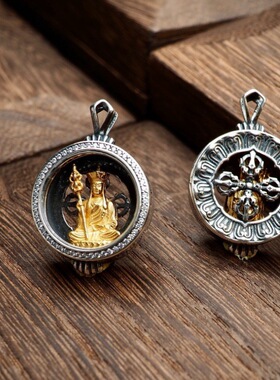 新款地藏王随身小佛龛吊坠迷你随身佛龛嘎乌盒吊坠小佛像吊坠挂件