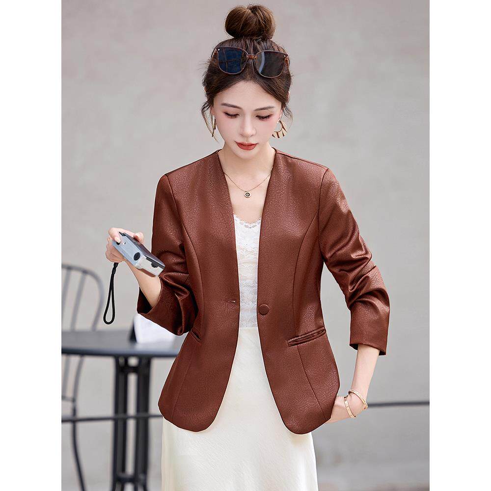 MONLOUVE气质小西装外套女2025秋装新款高级感修身显瘦小个子百搭