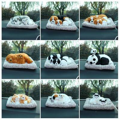 仿真狗汽车摆件除异味竹炭狗车载饰品动物车内装饰宠物仿真猫摆件