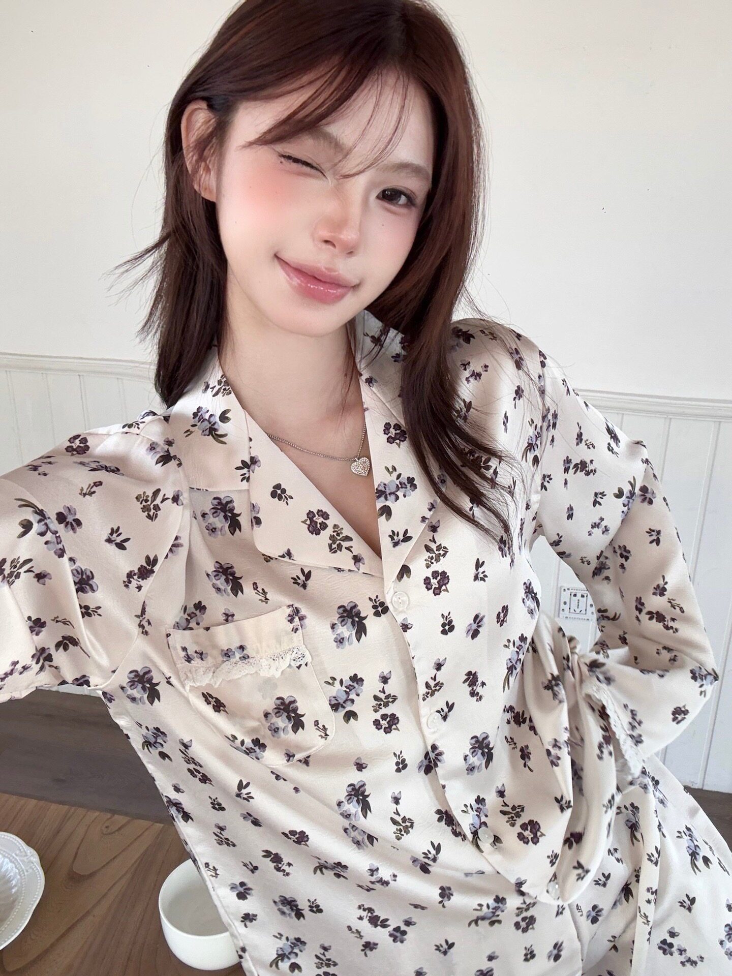 韩系碎花蕾丝2026年新款春秋季长袖长裤睡衣女甜美家居服套装田园