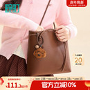 畹町趣味压纹水桶托特包女秋冬季 百搭通勤包大容量手提单肩包 时尚