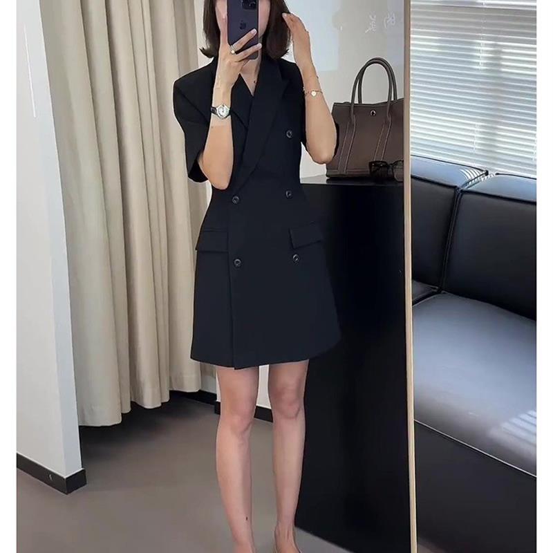 SOLENELARA夏季女装2025新款微胖显瘦小个子茶系穿搭小香风职业西