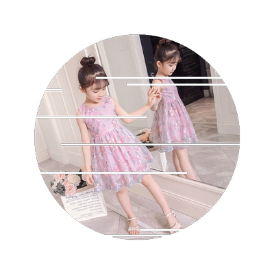 公主仙女风洋气小孩子8-9连衣裙