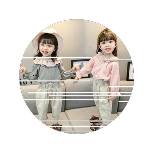 女童套装春装2026新款网红时髦女宝宝休闲卫衣套头两件套洋气韩版