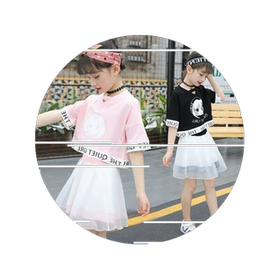 夏装女童网红套装儿童时尚衣服十岁女孩小学生裙子两件套中大童潮