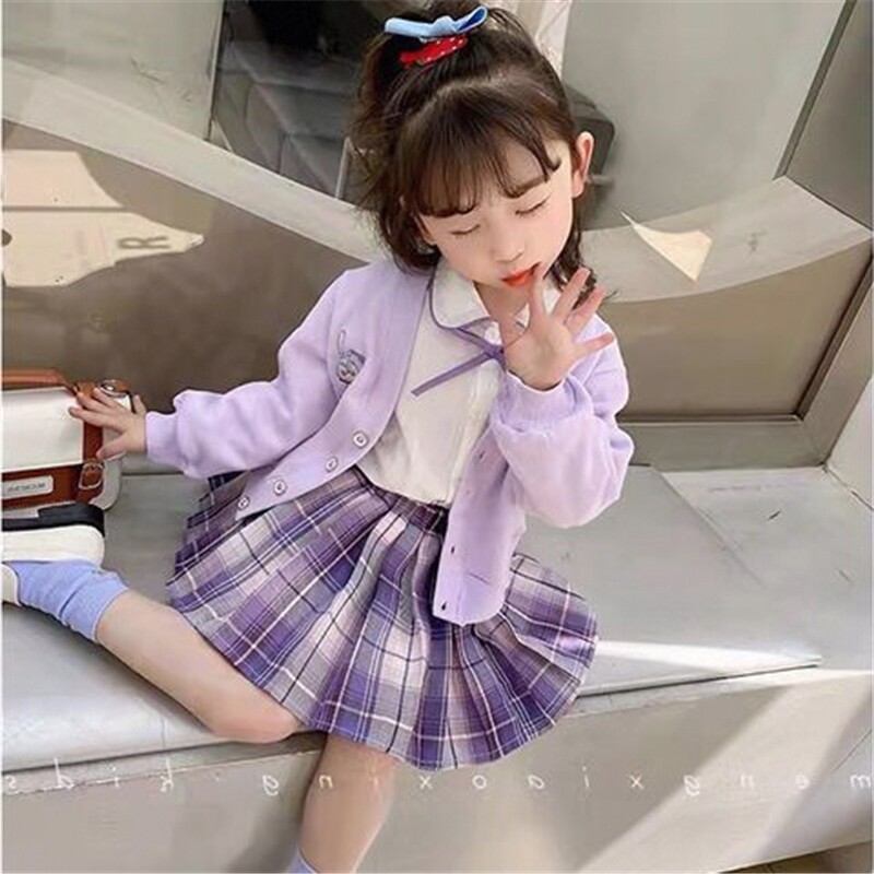 大童韩版女孩童装套裙洋气jk图片