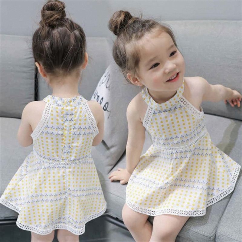 儿童2025夏季新款韩版夏装女宝宝1岁含棉连衣裙无袖吊带裙子露肩