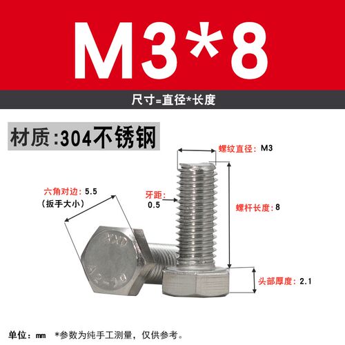 304不锈钢外六角螺丝加长外六角螺栓螺钉螺杆M4M5M6M8M10M12