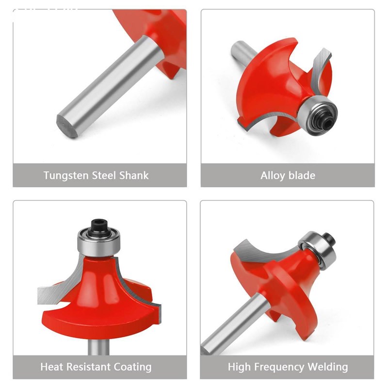 新款件套钨6mm柄铣刀木工部钢刀片修边机雕刻机刀头圆角刀倒角刀