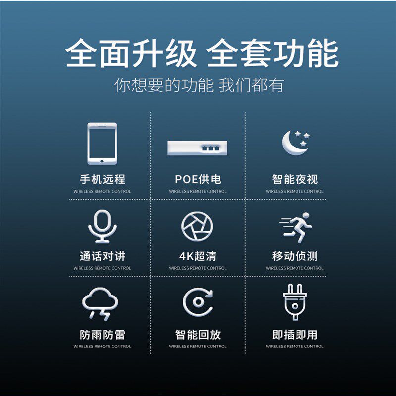 360旋转监控器店铺商用监控设备套装全套有线监控摄影头闭路电视