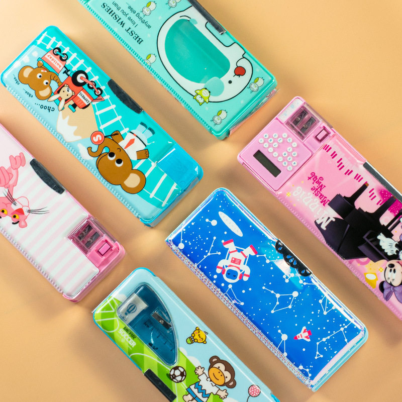 YOLE小灵精卡通动物文具盒塑料笔盒小学生男女铅笔盒创意文具