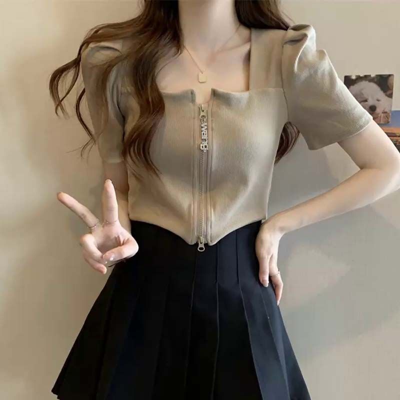 大码女装小众设计感方领