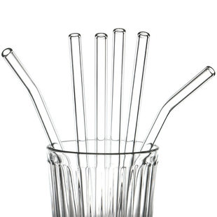 High Borosilicate Glass Straw Set Reusable Eco Friendly Drin