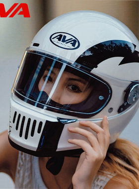 AVA王朝全盔摩托车骑行头盔复古巡航玻璃钢3C机车安全帽男女四季