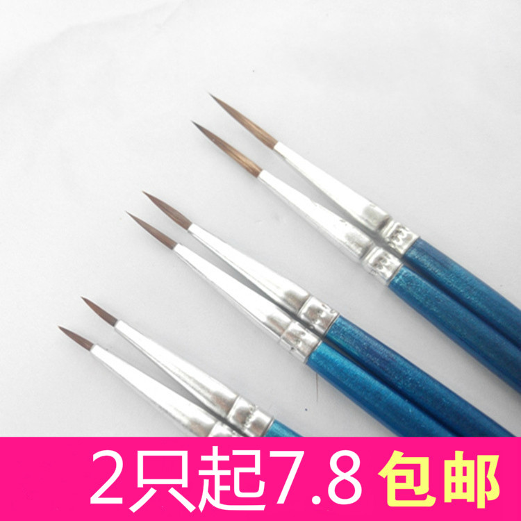 勾线笔0/00/000号特细毛笔油漆笔描眉笔刷漆工业用小号描笔上