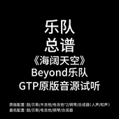 吉他鼓贝斯键盘钢琴谱PDF附音频 Beyond C25乐队总谱 海阔天空